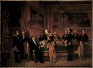 Ministerrådet i Palais des Tuileries, Marechal Soult præsenterer for Louis Philippe I (1773-1850) regentsloven den 15. august