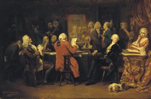 Voltaire på læsesalen på Procope