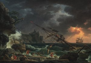 Et skibbrud i stormfuldt hav (Tempete) af Claude Joseph Vernet