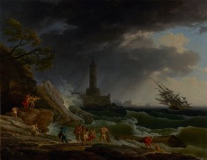 En storm ved en middelhavskyst af Claude Joseph Vernet