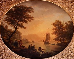 Dag - En italiensk klippevik med fiskere af Claude Joseph Vernet