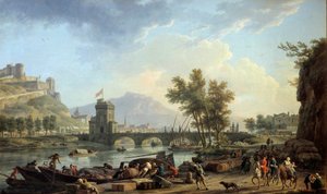 The Approaches of a Bore in 1774 Maleri af Joseph Vernet (1714-1789) 1774 Dim. 0,97x1,62 m Montpellier, Musee Fabre af Claude Joseph Vernet