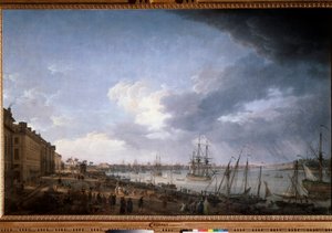 Port of Bordeaux Maleri af Joseph Vernet (1714-1789) Paris fra det 18. århundrede, Musee de la Marine af Claude Joseph Vernet