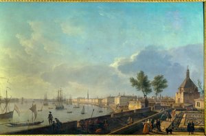 Havnen i Bordeaux med voldene Maleri af Joseph Vernet (1714-1789) 1700-tallet. Paris. Marine Museum af Claude Joseph Vernet