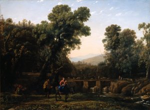 The Flight Into Egypt (olie på lærred) af Claude Lorrain (1600 82)