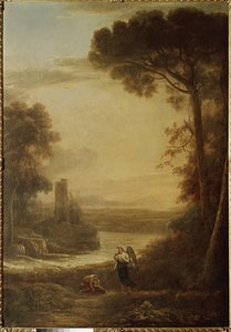Landskab med Tobie (Tobit) og Ærkeenglen Raphael (1639, olie på lærred) af Claude Lorrain