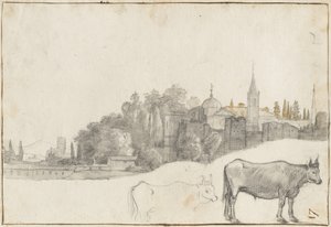 Udsigt udenfor Piazza del Popolo i Rom, 1640-41 af Claude Lorrain