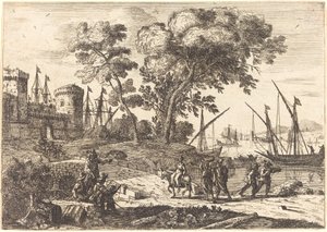 Kystscene med en kunstner (Le dessinateur) af Claude Lorrain