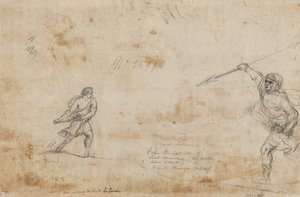 David og Goliat (verso) af Claude Lorrain