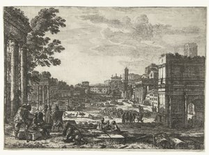 Forum Romanum te Rom Campo Vaccino af Claude Lorrain