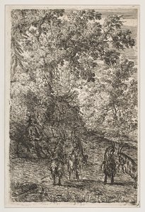 Fire geder venstre sektion af gederne, ca. 1630-33. af Claude Lorrain