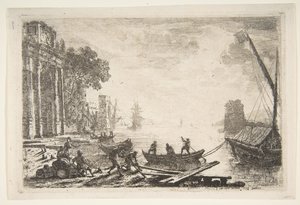 Havnescene med opgående sol, 1634. af Claude Lorrain