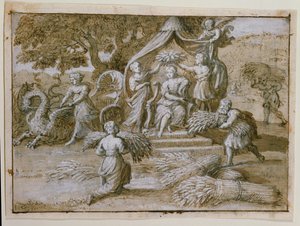 Hyldest til Ceres (blæk på papir) af Claude Lorrain
