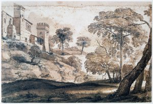Jagt på hjorte, midten af slutningen af 1600-tallet af Claude Lorrain