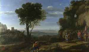 Landskab med David ved Cave of Adullam, 1658 af Claude Lorrain