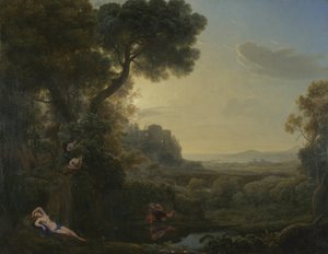 Landskab med Narcissus og ekko, 1644