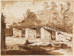Landskab med en bro af Claude Lorrain