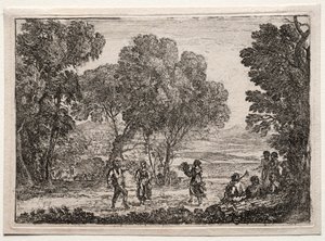 Landskab med en countrydans (lille tallerken) af Claude Lorrain