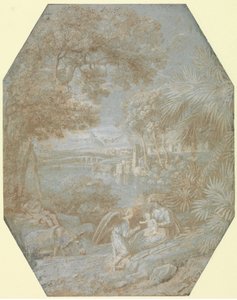 Landskab med resten på flugten til Egypten, 1645. af Claude Lorrain