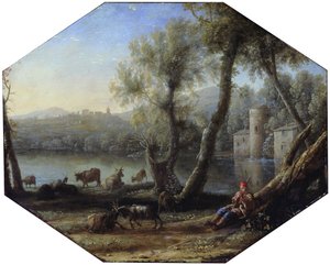 Pastoralt landskab af Claude Lorrain
