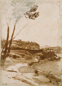 Sti langs Tiberen, c1635-1640 af Claude Lorrain