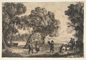 Country Dance Lille tallerken, ca. 1637. af Claude Lorrain