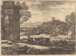 Flokken vender tilbage i stormfuldt vejr af Claude Lorrain