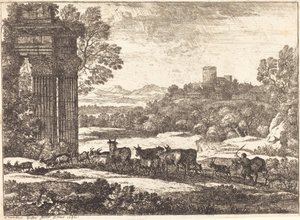 Flokken vender tilbage i stormfuldt vejr af Claude Lorrain
