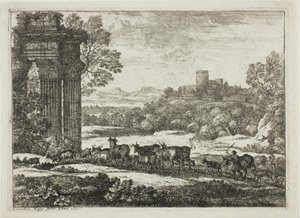 Flokken vender tilbage i stormfuldt vejr af Claude Lorrain