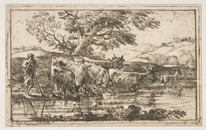 Flokken ved Vandingspladsen, 1635. af Claude Lorrain