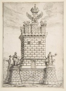 Det firkantede tårn, 1637. af Claude Lorrain