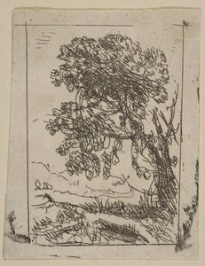 The Two Landscapes Left Tree, ca. 1630. af Claude Lorrain