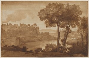 Udsigt over Acqua Acetosa recto, ca. 1645. af Claude Lorrain