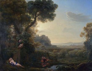 Landskab med Narcissus og ekko, 1644