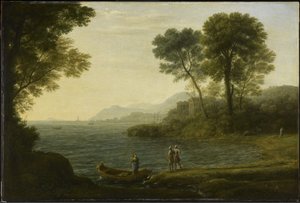 Carlo og Ubaldos indskibning, 1667 af Claude Lorrain