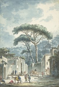 Vej, der fører til Grotten i Posillipo, 1700-tallet. af Claude Louis Chatelet