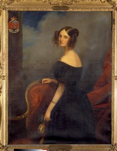 Portræt af hertuginden af Valencay, grevinde af Talleyrand Perigord født Anne Louise de Montmorency (1810-1855) af Claude Marie Dubufe (1790-1864). 19. århundrede