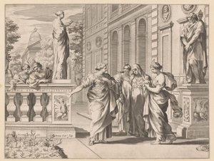 Allegori til ære for Collegio Romano af Claude Mellan