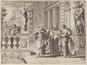 Allegori til ære for det romerske kollegium grundlagt af Borghese-familien, 1615-88. af Claude Mellan