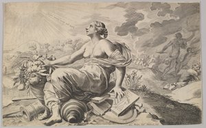 Allegori af Frankrig med Richelieus våben Allégorie sur la Paix. af Claude Mellan