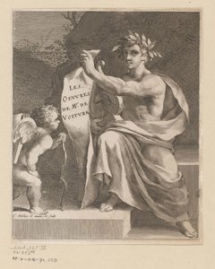 Apollo en en amor The Works of Mr. de Voiture (titel på objekt) Titelside for: Vincent de Voiture, The Works of Vincent de Voiture, 1650 af Claude Mellan