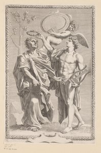 Apollo kroner Publius Vergilius Maro Titelside for: Publius Virgilius Maro, Publius Virgilius Maronis Opera, 1641 af Claude Mellan