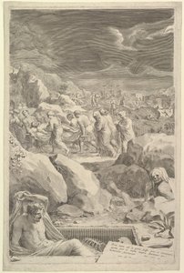 Kristi begravelsesproces, 1678. af Claude Mellan