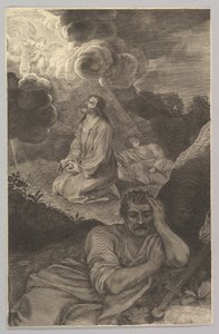 Kristus i Olivenhaven, 1600-tallet. af Claude Mellan