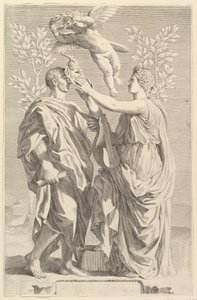 Frontispice: Horace, Quintus Horatius Flaccus, 1642 af Claude Mellan