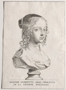 Henriette-Marie dAngleterre, hertuginde dOrleans. af Claude Mellan