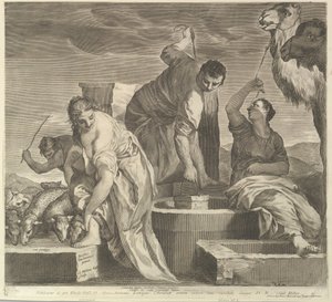 Jacob trækker vand til Rachels dyr Jacob vander Rachels flok. af Claude Mellan