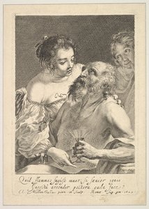 Lot og hans døtre, 1629. af Claude Mellan