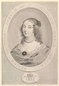 Ludovica Maria Gonzaga, dronning af Polen, 1645. af Claude Mellan