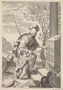 Minerva instruerer dauphinen, 1640. af Claude Mellan